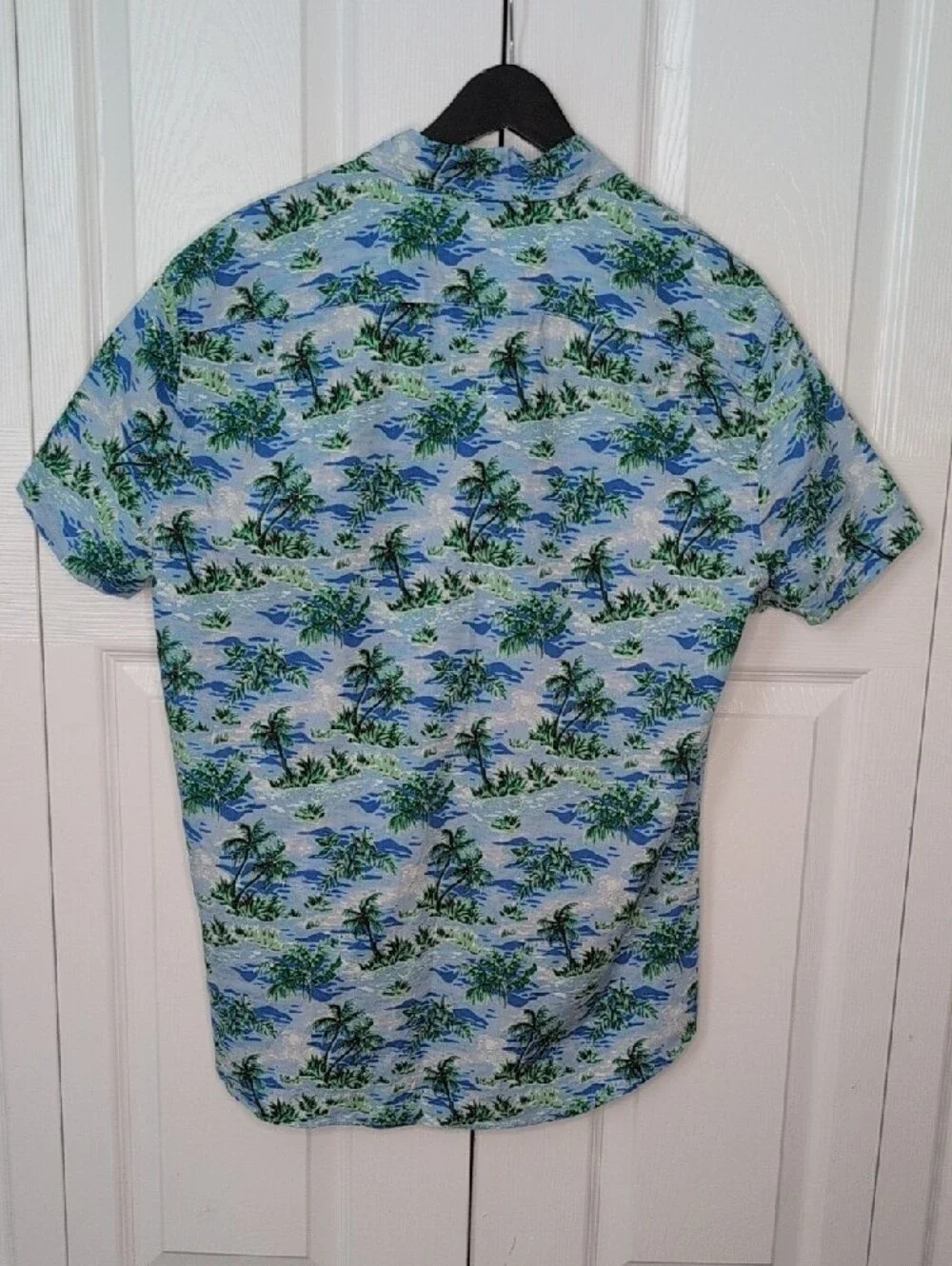 J. Crew Blue and Green Tropical Short-Sleeve Button-Down Shirt